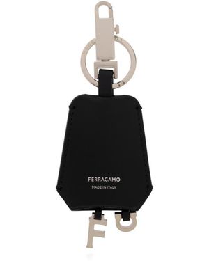 Ferragamo Ferragamo Logo Stamp Keyring - Black