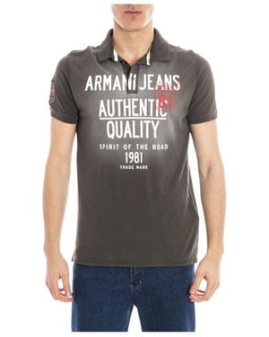 Armani Jeans Short-Sleeved Polo Shirt - Grey