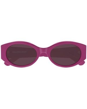 Balenciaga Eyewear Oval Frame Sunglasses - Purple