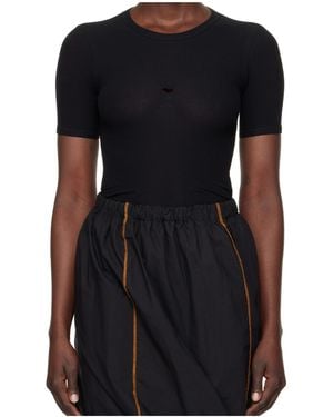 Baserange Round Neck Short Sleeve T-Shirt - Black