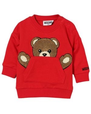 Moschino Teddy Bear-Patch Sweater - Red