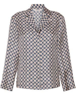 Max Mara 'S Stmcora Printed Pyjama-Style Shirt - Grey