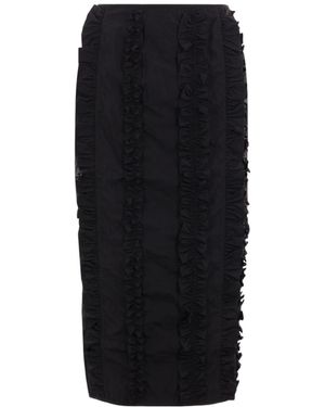 Cecilie Bahnsen Felicia Embroidered Pencil Skirt - Black