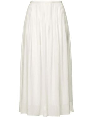 Chloé Minimalist Chiffon Pleated Skirt - White