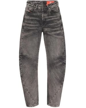 DIESEL D-Twisty-Fsj Logo Patch Jeans - Grey