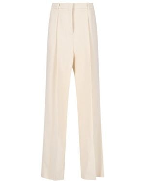 Ermanno Scervino Crepe Wide-Leg Trousers - Natural