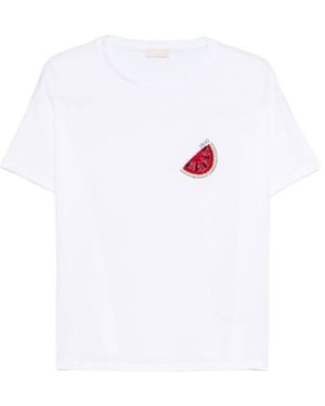 Liu Jo Embellished Crewneck T-Shirt - White