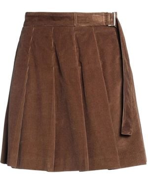 Weekend by Maxmara Solid Color Corduroy Pleated Skirt - Brown