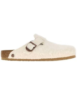 Birkenstock Boston Wool Clogs - White