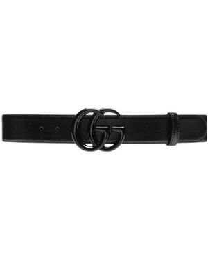 Gucci Gg Marmont Wide Belt - White
