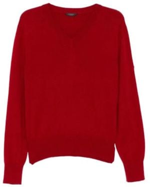 Balenciaga V-Neck Long-Sleeve Knitwear - Red