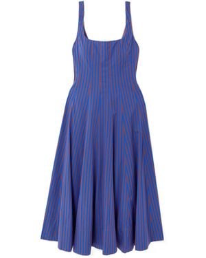 STAUD Striped Camisole Dress - Blue