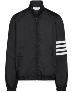 Thom Browne Bar Stripe Zipped Jacket - Black