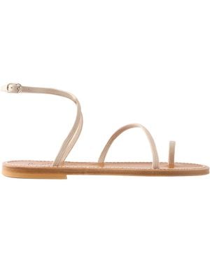 K. Jacques Loki Leather Thong Sandals - White