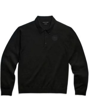 Canada Goose Petitot Knit Long Sleeve Polo - Black
