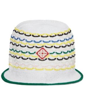 CASABLANCA Tuck Stitch Hat - White