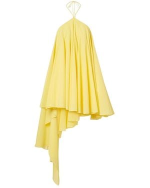Jacquemus Triangle Asymmetric Cotton-Blend Minidress - Yellow