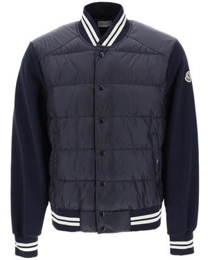 Moncler Contrasted Padded Varsity Jacket - Blue