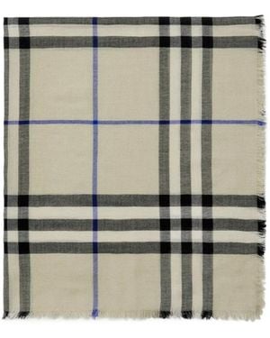 Burberry Vintage Checked Fringed Edge Scarf - Green
