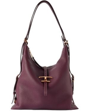 Tod's Zippered Shoulder Bag - Purple