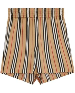 Burberry Icon Stripe Shorts - Natural