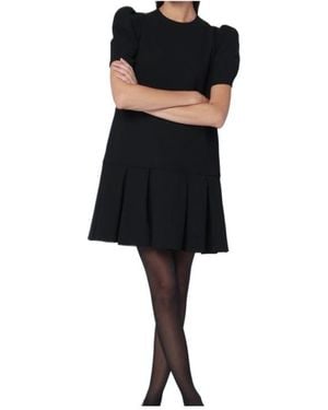 Moschino Mini Dress With Pleats - Black