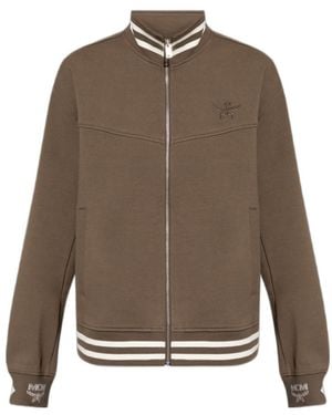 MCM Long-Sleeved Zippered Sweatshirt - Brown