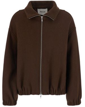 Jucca High Collar Bomber Jacket - Brown