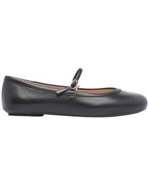 Gianvito Rossi Carla Buckle-Strap Ballerina Shoes - Grey