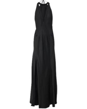 Victoria Beckham Panelled Crêpe Satin Gown - Black