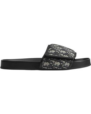 Dior Monogram Strap Slides - Black