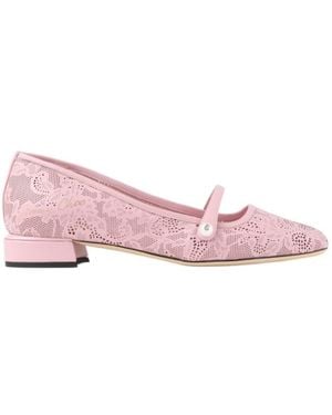 Jimmy Choo Elisa Perforated Ballerina Court Shoes - Pink