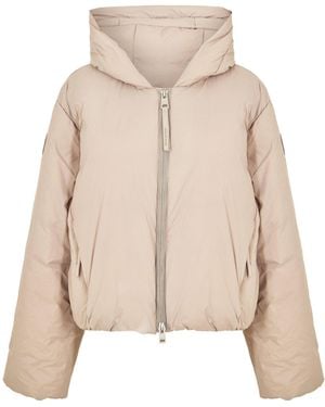 Canada Goose Hooded Short Padded Jacket - Natural