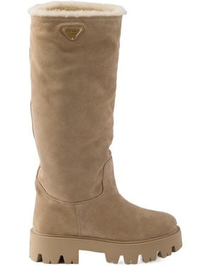 Prada Suede Boots - Brown