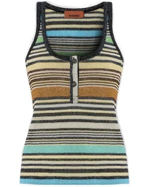 Missoni Striped Knitted Top - Gray