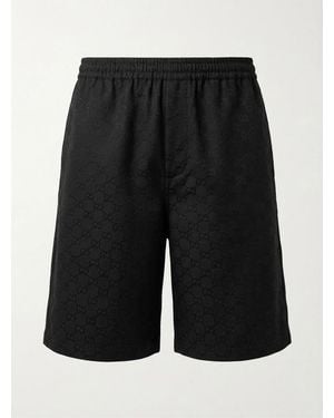 Gucci Gg Canvas Linen Blend Shorts - Black