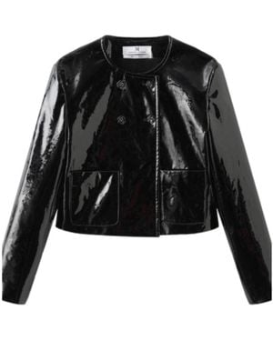 Marissa Chiara Long-Sleeved Leather Jacket - Black