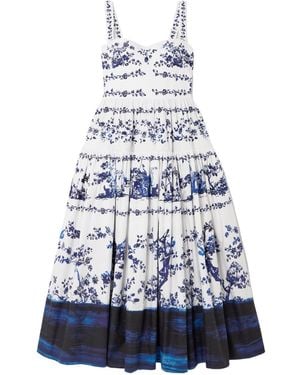 Erdem Layered Print Dress - White