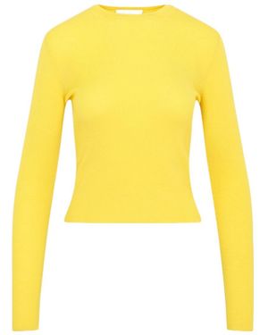 Gabriela Hearst Ribbed-Knit Merino Wool Top - Yellow