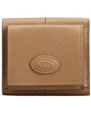 Tod's Compact Bi-Fold Wallet - Natural