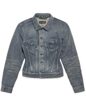 Balenciaga Corseted Denim Jacket - Blue