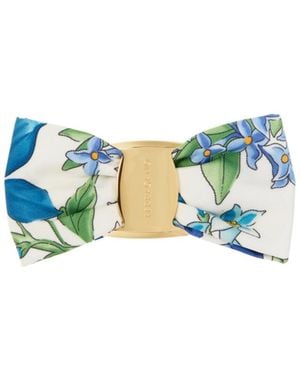Ferragamo Spring Print Vara Bow Hair Clip - Blue
