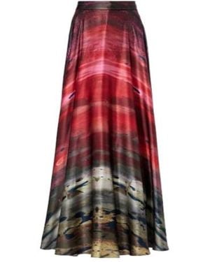 ROKSANDA Printed Silk Satin Maxi Skirt - Red