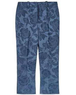KENZO Peonies' Cropped Trousers - Blue