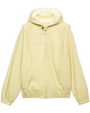 Prada Hooded Nappa Leather Jacket - Yellow