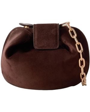 Gabriela Hearst Soft Demi Suede Clutch - Red