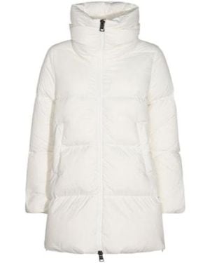 Herno High Neck Zip-Up Coat - White