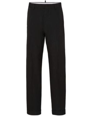 DSquared² Mid-Rise Straight-Leg Tailored Trousers - Black