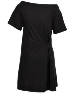 Courreges Courrèges Logo Embroidered Side Slit Dress - Black