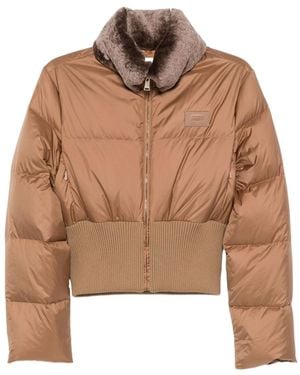 Fendi High Collar Zip Front Jacket - Brown
